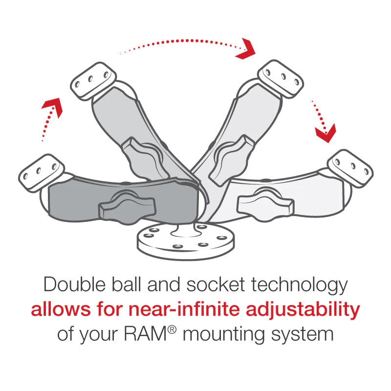 RAM Standard Arm 2.5" Diamond Plate set (RAM-B-138U)