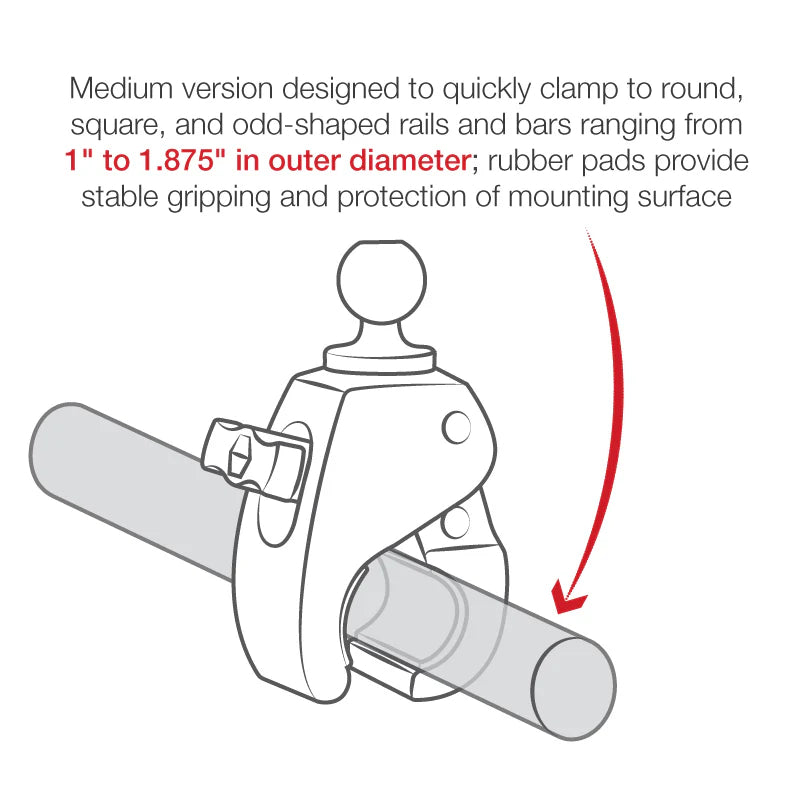 RAM® Tough-Claw™ Medium Clamp Mount with Universal Action Camera Adapter (RAP-B-404-GOP1U)