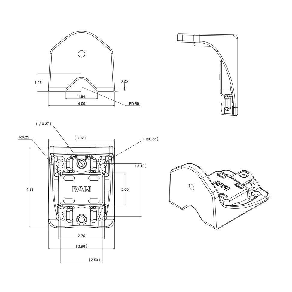 RAM® Vertical Swing Arm Base (RAM-109V-BU)