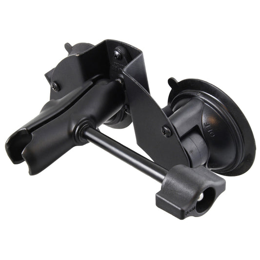 RAM® Twist-Lock™ Dual Suction Cup Base with Socket Arm & Retention Knob (RAM-B-189B-201-ALA1-KRU)