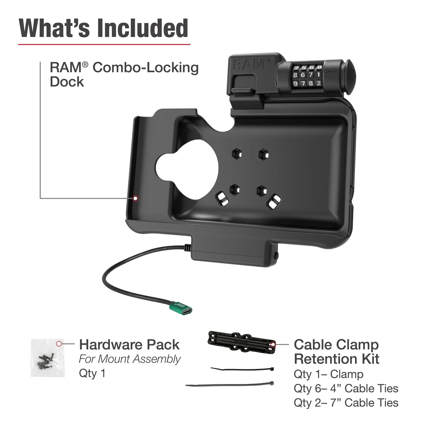 RAM Combo Locking USB-C Powered Dock for Samsung Tab Active5 & 3 (RAM-HOL-SAM58CPCLU)