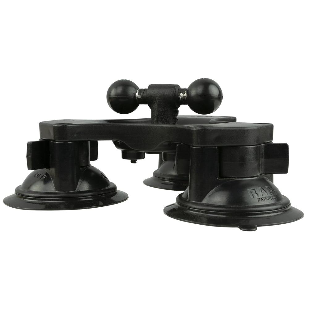 RAM® Twist-Lock™ Triple Suction Cup Double Ball Base (RAP-B-217-365-224-1U)