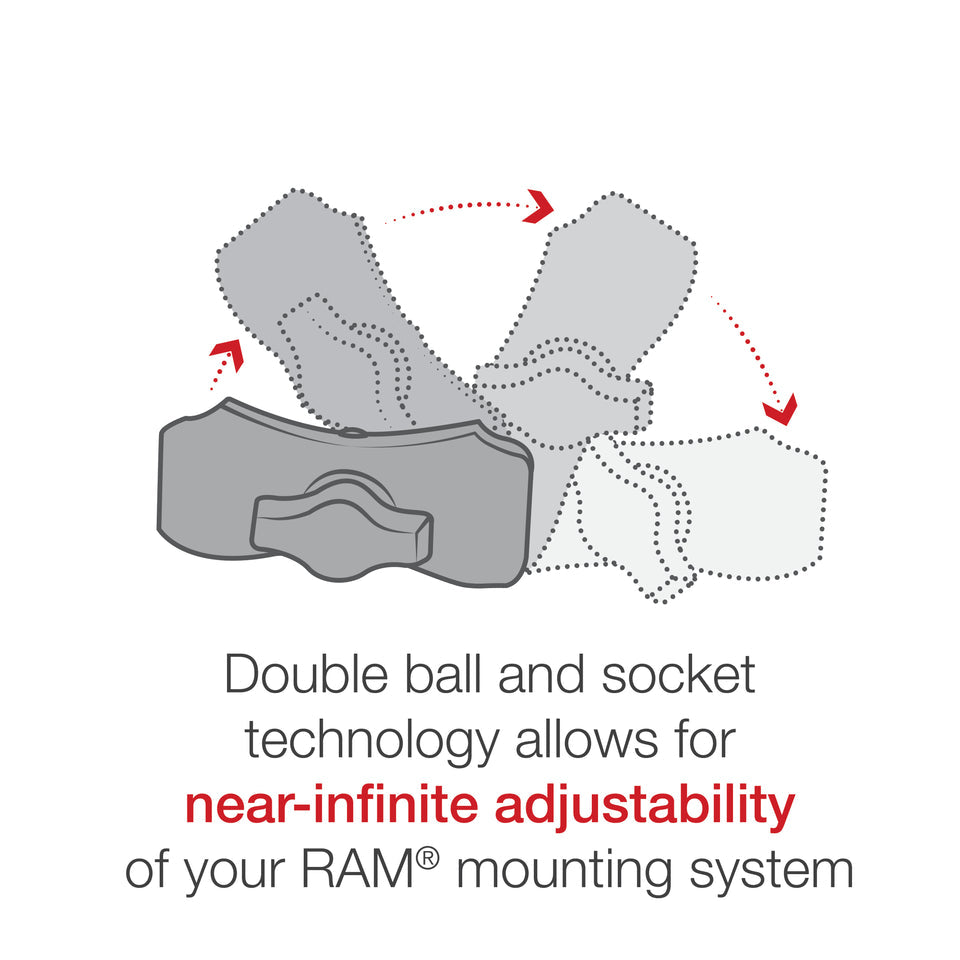 RAM® Tough-Strap™ Double Ball Mount with Universal Action Camera Adapter (RAP-B-460-A-GOP1U)