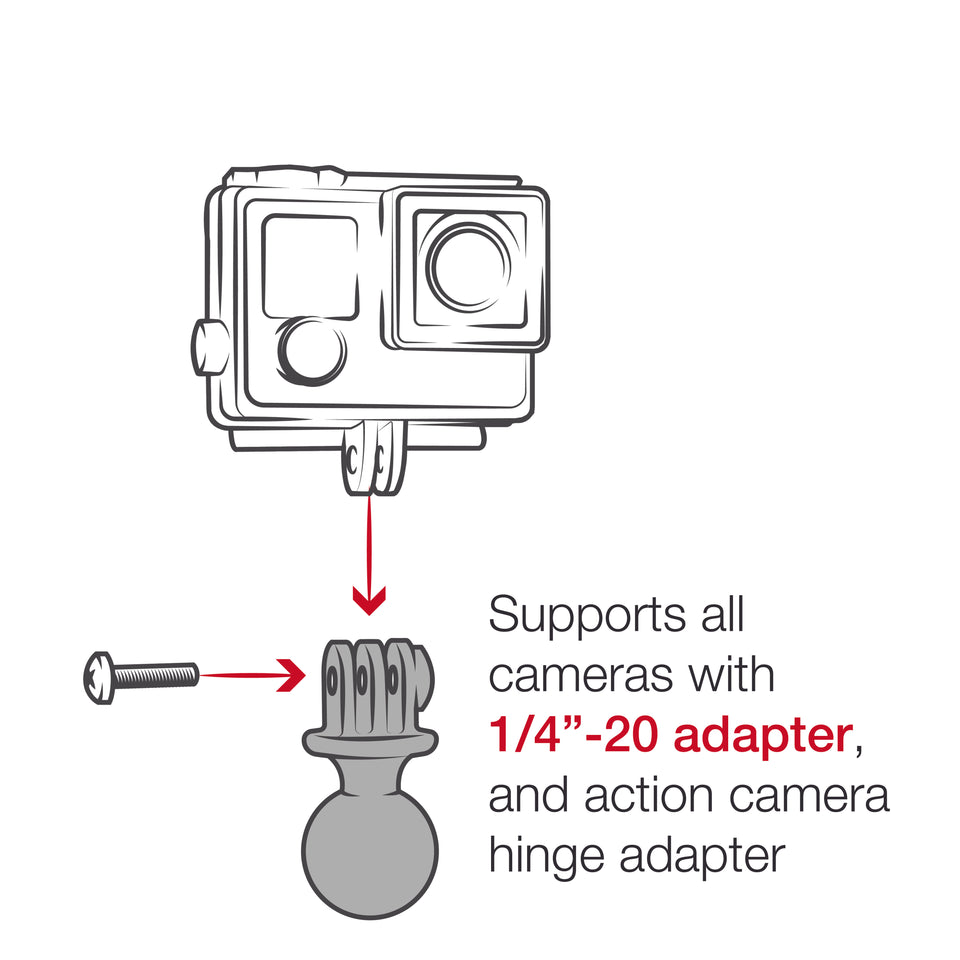 RAM® Tough-Strap™ Double Ball Mount with Universal Action Camera Adapter (RAP-B-460-A-GOP1U)